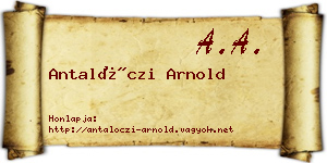 Antalóczi Arnold névjegykártya